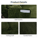 MAXYOYO Adjustable Floor Sofa Couch with 2 Pillows, Multi-Functional Bean Bag Bed, 5-Position Foldable Lazy Sofa Sleeper Bed with Armrest, Versatile Floor Seating for Reading, Dark Green, Double MAXYOYO