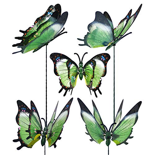 Giant Butterfly Garden Stakes Decorations Outdoor 3D Large Butterflies Lawn Decorative Yard Decor Patio Accessories Ornaments Gardening Art Christmas Whimsical Gifts (Pack of 4) FENELY