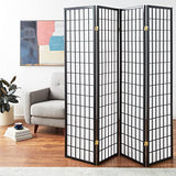 ORE International 4-Panel Shoji Screen Room Divider, Black Legacy Decor