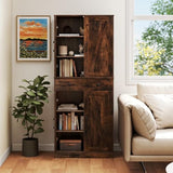 Giantex 72" Tall Kitchen Pantry Cabinet, Modern Farmhouse Pantry Storage Cabinet with 4 Barn Doors, Adjustable Shelves & Drawer, Buffet Cupboard with Living Room, Dining Room, Bathroom, Rustic Brown Giantex