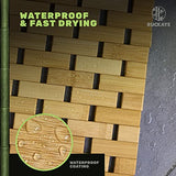 Ruckaye 24x16 Bamboo Bath Mat Premium Bamboo Shower Mat with Silicone Grip Pads Bamboo Bathroom Mat Slip Resistant Bamboo Mat Foldable Wooden Bathroom Mat Waterproof Bamboo Floor Mat Indoor & Outdoor Ruckaye