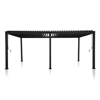 MIRADOR 111DA Louvered Pergola, 10Ft x 20Ft, Double Aluminum Louvers, Full Aluminum Frame, Adjustable Roof, Durable, Charcoal