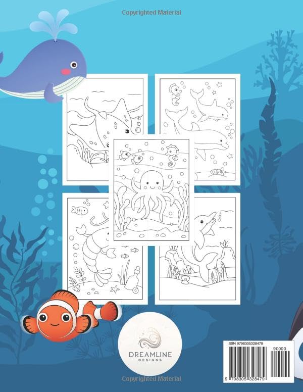 Ocean Animals Coloring Book for Kids: Exciting and Fun Colouring Pages ...