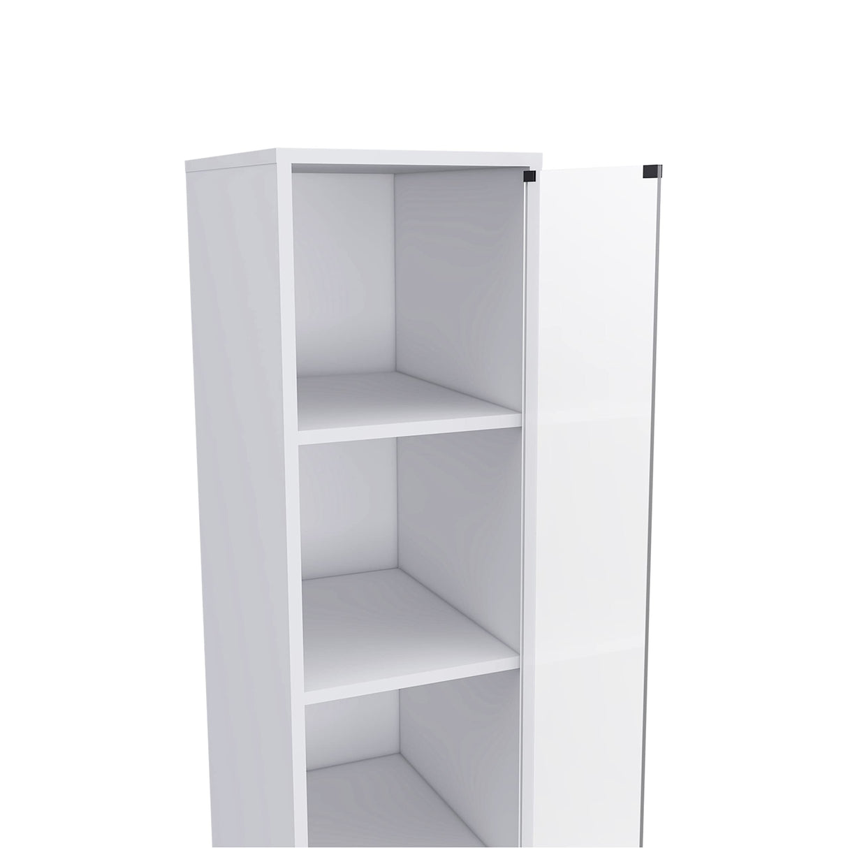 DEPOT E-SHOP Magna Linen Cabinet with Three Shelves, Four Drawers, and Metal Handles, 68" H, White, Bathroom DEPOT E-SHOP