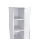 DEPOT E-SHOP Magna Linen Cabinet with Three Shelves, Four Drawers, and Metal Handles, 68" H, White, Bathroom DEPOT E-SHOP