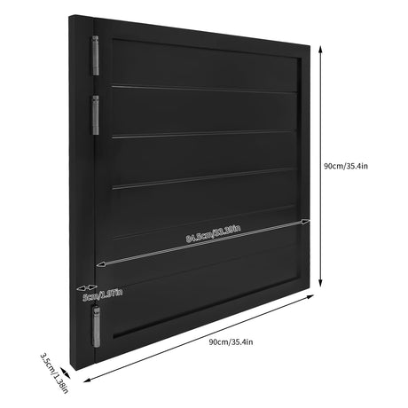 Cafe Door Swinging Door Wood Saloon Door Half Door for Kitchen Partition Doorways Bar, Single Wood Cafe Door Swinging Doors for Interior Entrance Partition Includes Hinges (Black, 35.4x35.4in) Pinelicorn