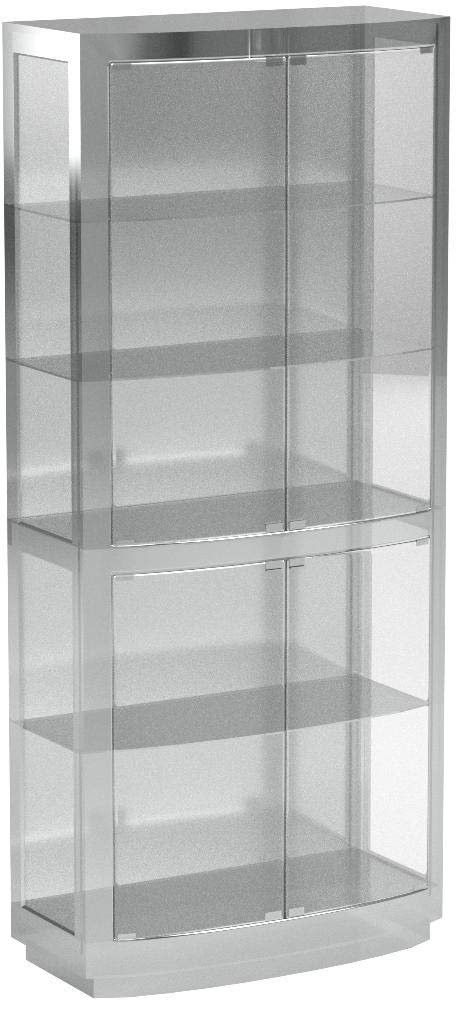 Howard Miller Bradington II Curio Cabinet II, Illuminate Storage Cabinets - Metal Pad Lock with Halogen Lights - Silver Finishing Best for Decorative Items, Living Room, Office & Home Decor Howard Miller