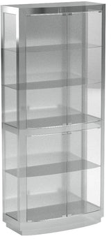 Howard Miller Bradington II Curio Cabinet II, Illuminate Storage Cabinets - Metal Pad Lock with Halogen Lights - Silver Finishing Best for Decorative Items, Living Room, Office & Home Decor Howard Miller
