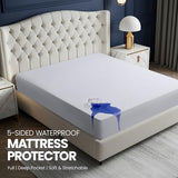 Utopia Bedding Waterproof 5-Sided Mattress Protector Full Size, Premium Breathable Mattress Cover, Fitted Style with Stretchable Pockets (White) Utopia Bedding