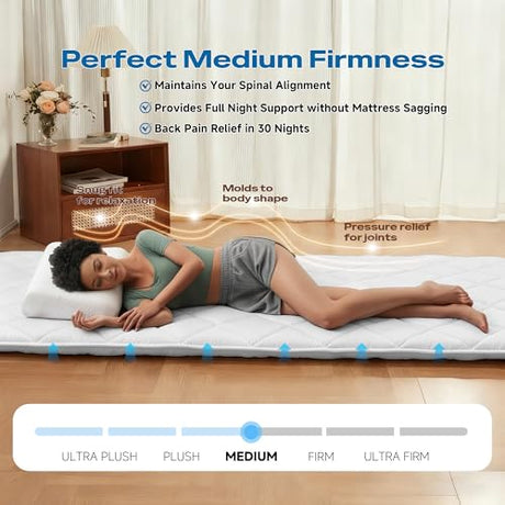 Aircliff Japanese Floor Mattress, Roll Up Tatami Mat, Sleeping Pad, Shikibuton, CertiPUR-US Certified Foam Floor Bed Futon Mattress for Dormitory, Guest Bed, Designed in Japan(Light Grey, Twin) Aircliff