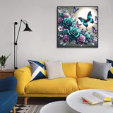 Axquilon Butterfly Diamond Art Kits for Adults - Rose Diamond Painting Kits for Adults Beginner, DIY 5D Full Drill Gem Art for Home Wall Decor 14x14 inch Axquilon