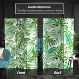 Red Lantern 6 ft. Tall Double Sided Palm Leaves Canvas Room Divider Red Lantern