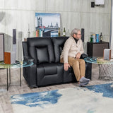 COMHOMA Leather Recliner Modern Loveseat Sofa, 2 Leather Recliner Chairs,Modern Small Sofa Couch,2 Seater PU Loveseat,Couches for Living Room with Drink Holders Living Room Chair Loveseat Sofa COMHOMA