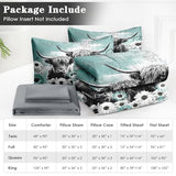 WeCozy 7 Pcs King Size Comforter Set with 2 Pillowcases & 2 Shams, Highland Cow Animal Bedding for Kids and Adults, Farm Daisy Bed in a Bag with Flat Fitted Sheet WeCozy