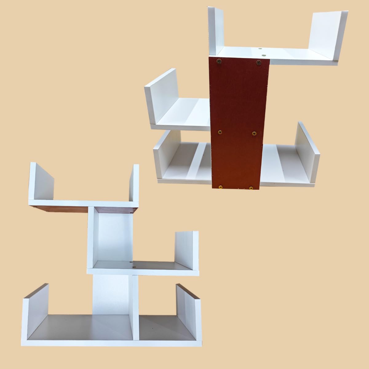 Desktop Bookshelf 3 Tier Tree Bookshelf，Wood Desktop Storage Organizer Multipurpose Bookcase Display for Bedroom, Living Room Office,Study (White) Generic