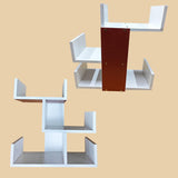 Desktop Bookshelf 3 Tier Tree Bookshelf，Wood Desktop Storage Organizer Multipurpose Bookcase Display for Bedroom, Living Room Office,Study (White) Generic