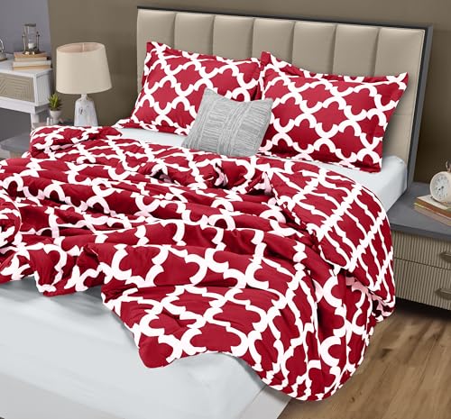 King Comforter Set 3 Piece Red by Utopia Bedding, Printed Comforters King Size, Bedding Comforters Sets, Down Alternative Soft Bed Set, 1 Comforter (90 x 102 inches) 2 Pillow Shams (20 x 36 inches)