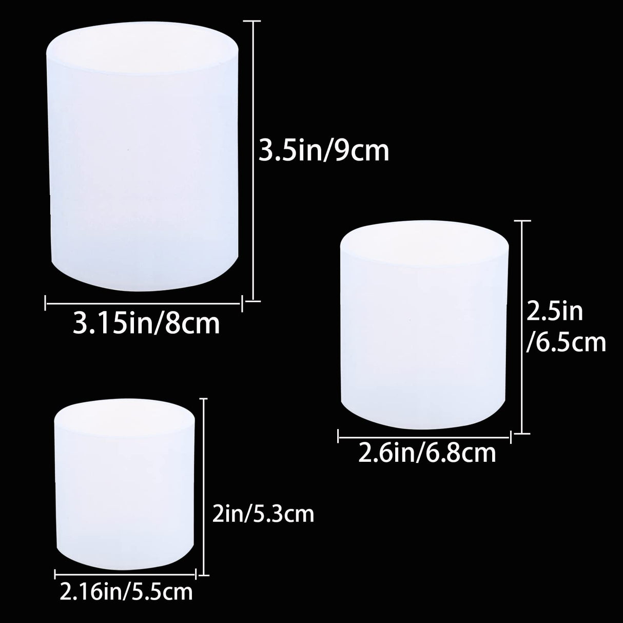 3 Pack Cylinder Candle Molds and 2 Pack Hexagon Shaped Candle Molds Cylinder Light Resin Mold for Making Candles, Soaps, Flower Specimen, Insect Specimen, DIY Clay Molds etc (5 Sizes) GeoGeoDIY