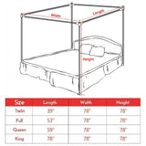 JNTKE Canopy Bed Frame, 4 Corners Stainless Steel Bed Mosquito Net Frame Bracket, King Metal Four Corner Bed Mosquito Netting Bracket for Bedroom Decoration, 78"x 78"x 78" JNTKE