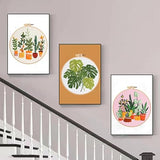 Konrisa Embroidery Kits for Adults Beginner, European Style Garden Plant Green Leaf Stamped Embroidery Starter Kit,DIY Sewing Practice, Needlepoint Cross Stitch Kit,Set of 3