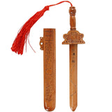 Yardwe Peach Wood Sword Traditional Chinese Wooden Sword Sword Hand-Carved Knife Sword Pendant with Tassel Home Furnishing Feng Shui Protection Amulet for Drive Out Evil Spirits Yardwe