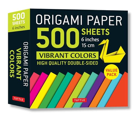 Origami Paper 500 sheets Vibrant Colors 6" (15 cm): Tuttle Origami Paper: Double-Sided Origami Sheets Printed with 12 Different Designs (Instructions for 6 Projects Included) Tuttle Publishing
