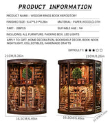 Roroom DIY Miniature House Kit, Wisdom Rings Book Repository Book Nook Kit with LED Light,3D Wooden Puzzle Miniature Dollhouse Kit for Bookshelf Decor-Creative Gift for Family and Friends