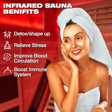 BNEHS Infrared Sauna,2 Person Luxurious Indoor Sauna with Recliner, Wooden Sauna with 7-Color Starry Ceiling,9 Heating Tubes,5 Carbon Panels,2-in-1 Door Handle,Himalayan Salt Brick,220V BNEHS