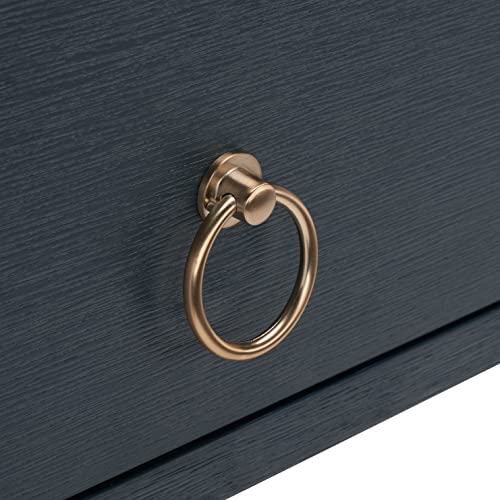 SAFAVIEH Home Collection Sadie Contemporary Navy Blue 2-Drawer Console Table (Fully Assembled) SAFAVIEH