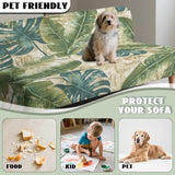 Xsehusvy Tropical Leaf Armless Futon Slipcover with Elastic Bands, Anti-Slip Sofa Bed Couch Covers Water Resistant Furniture Protector Home Living Room Decor Xsehusvy