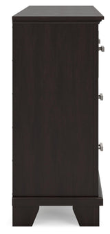 Signature Design by Ashley Covetown Contemporary 7 Drawer Dresser with Safety Stop for Bedroom, Dark Brown Signature Design by Ashley