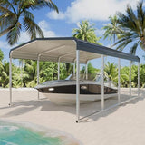 12x20 FT Heavy Duty Metal Carport Kits with Galvanized Steel Roof and Frame, Outdoor Carport Canopy Enhanced Base, Extra Large Car Garage Shelter for Car, SUV, Truck and Boats, Gray Redpick