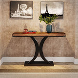 LITTLE TREE Industrial Entryway Console Table, Compact Foyer Hallway Accent Table for Small Space LITTLE TREE