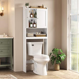 VASAGLE Over the Toilet Storage Cabinet, Bathroom Storage Cabinet with Doors, Adjustable Shelves, Space-Saving, Modern, 7.9 x 24.6 x 70 Inches, Cloud White UBTS008WH01S VASAGLE