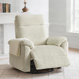 KISLOT Swivel Rocker Recliner for Adults, Corduroy 360 Degree Swivel Glider Recliner Manual 3-Position Adjustable Easy Assembly for Small Space Living Room Nursery Bedroom