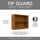 Bush Furniture Universal Small 2 Shelf Bookcase Set - Natural Cherry Finish, Versatile Storage for Home Office or Living Room Bush Business Furniture