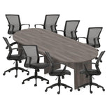 GOF 6FT, 8FT, 10FT Conference Table & Chair (G10705B) Set, Dark Cherry, Espresso, Artisan Grey, Mahogany, Walnut (10ft Table with 8 Chairs, Artisan Grey) GOF