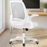 NEO CHAIR Office Desk Computer Gaming Ergonomic Chair with Lumbar Back Support Adjustable Height Swivel Wheels Flip-up Arms Mesh Chair for Home or Office (Ivory) NEO CHAIR
