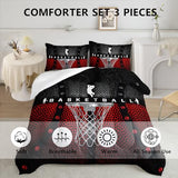 Axolotl Basketball Bedding Set for Boys Kids Teens,Soft Microfiber Black and Red Sports Theme Basketball Bedding Sets Full Size with 1 Comforter and 2 Pillowcases All Season Axolotl