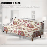 Xorudoydet Bohemian Floral Print Stretch Sofa Slipcover Armless Futon Cover Fitted Furniture Protector Polyester Spandex Washable Armless Sofa Cover Folding Couch Covers Xorudoydet