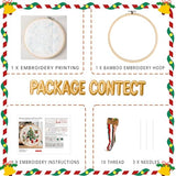 TUIFOQU Christmas Embroidery Kit, 4 Pack Beginner Embroidery Kit for Adults, Including Pattern, Needles, Cotton Threads and Instructions