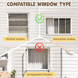 JFHID Catio Outdoor Cat Enclosure with Window Access, Large Window Catio Wood Cat House with 4 Platforms & 3 Doors for Napping & Nature Viewing – All-Weather Pet Cage for Indoor Cats, White JFHID