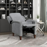 Lexicon Push Back Recliner Chair with Footrest, Reclining Sofa Armchair, Modern Chenille Fabric Recliner with Nailhead Trim for Living Room/Office/Apartment, Gray