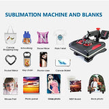Heat Press, 8 in 1 Heat Press Machine 38x38cm/15x15 inch, 360° Swing Away Digital T Shirt Pressing Machine, Multifunction Heat Transfer Sublimation Combo for T Shirts Mugs Hat Plate Cap WoodArtSupply