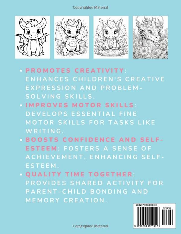 Dragon Coloring Book For Kids Ages 4-8 (Coloring Books) WoodArtSupply