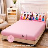 GRAT TIOC 6 Pieces Pink Princess Comforter Set for Girls Twin,Bed in A Bag Princess Bedding Set for Girl Kids (1 Comforter,1 Flat Sheet,1 Fitted Sheet,2 Pillowcases and 1 Cushion Cover) GRAT TIOC