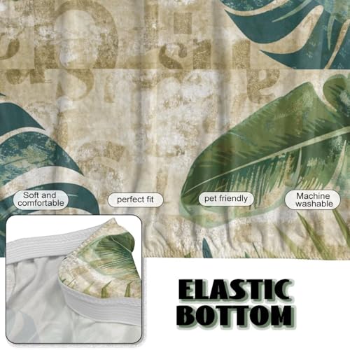 Xsehusvy Tropical Leaf Armless Futon Slipcover with Elastic Bands, Anti-Slip Sofa Bed Couch Covers Water Resistant Furniture Protector Home Living Room Decor Xsehusvy