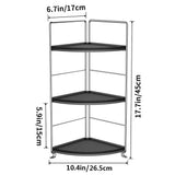 KINGBERWI 3 Tier Bathroom Corner Organizer Countertop, Vanity Counter Skincare Makeup Storage Shelf, Bathroom Sink Countertop Organizer, Black KINGBERWI