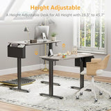 KLUVIS Grey Electric Compact Standing Desk - 40 Inch Small Office Computer Sit to Stand Desk for Work Study Writing, Mini Sit to Stand Desks Workstation Table for Adult Boys Girls Home Office Bedroom KLUVIS