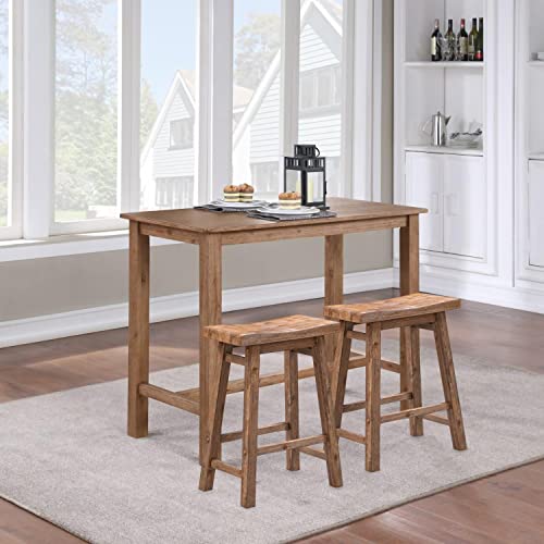 Sonoma Saddle 24" Counter Stool - Barnwood Wire-Brush - Set of 2 Boraam